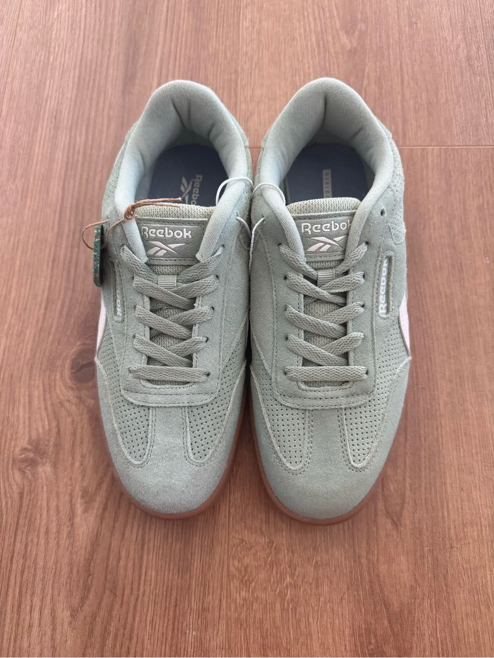 Reebok Suede Sneakers - Sage Green with Brown Gum Sole